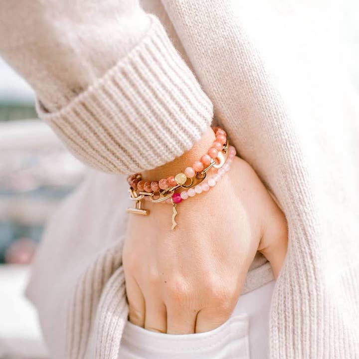 Sailormade - Vendita all'ingrosso Bracciale con perline - Bracciale da donna Rayminder UV Awareness in quarzo rosa5