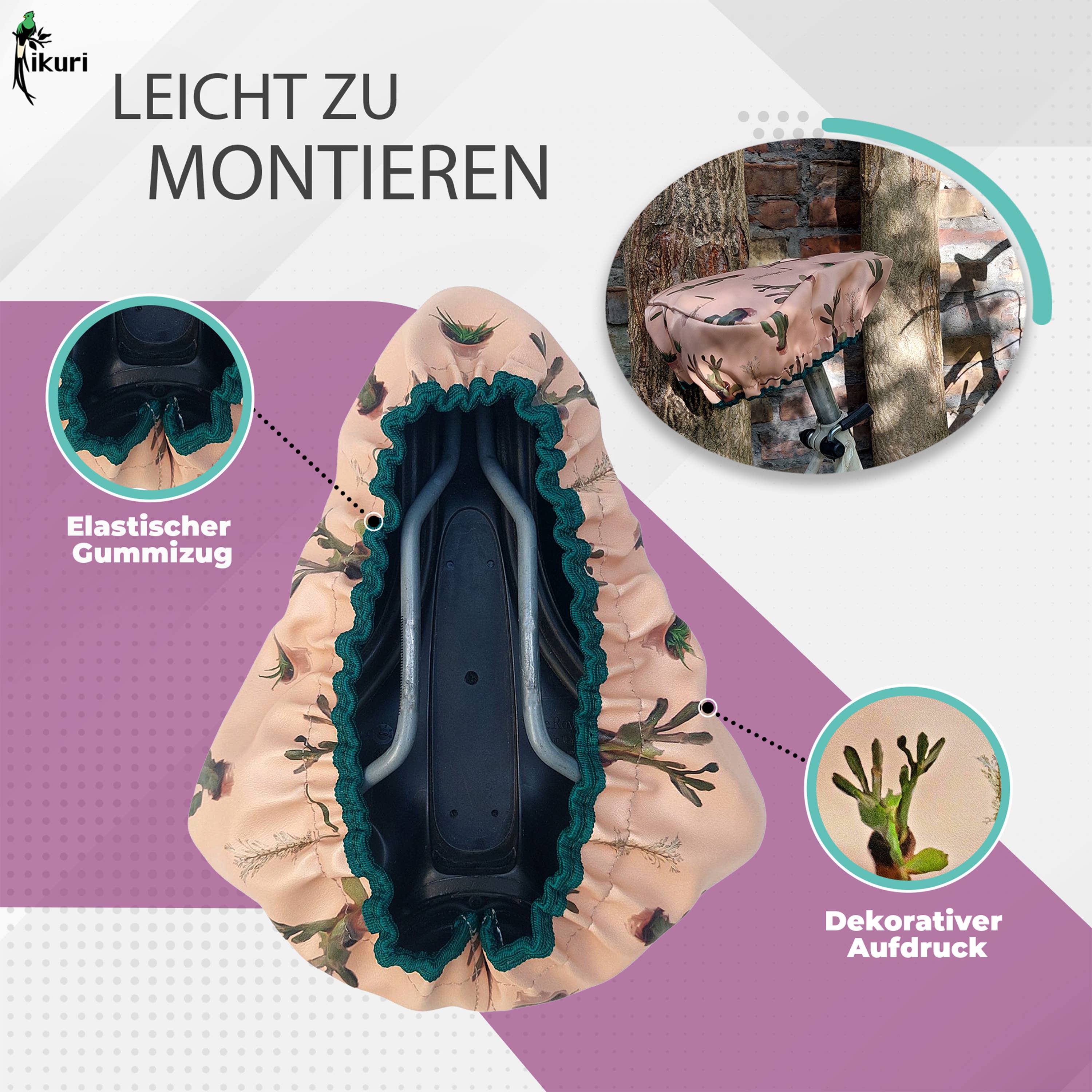 Ikuri - Wholesale Biking Accessories - Saddle Cover Rain Protection Bicycle Waterproof - Cactus2