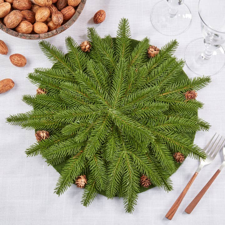 Green Pine Cone Placemat for wholesale on Faire