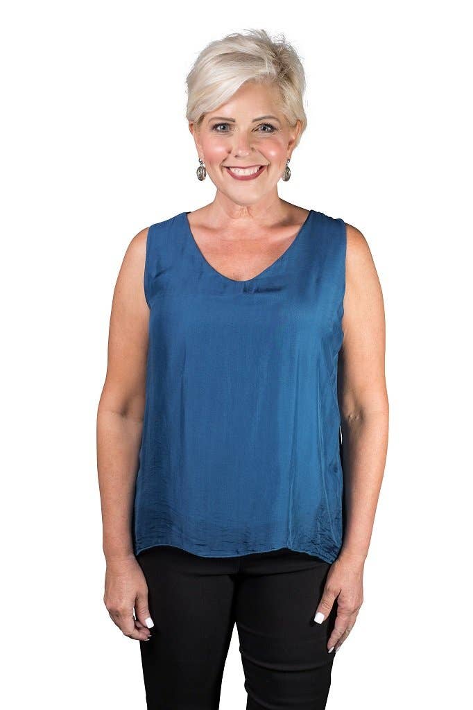 TINA Stephens Italy/Tees By Tina - Wholesale Tank Top - Women's - Dina Silk V-Neck Tank (BT204)29