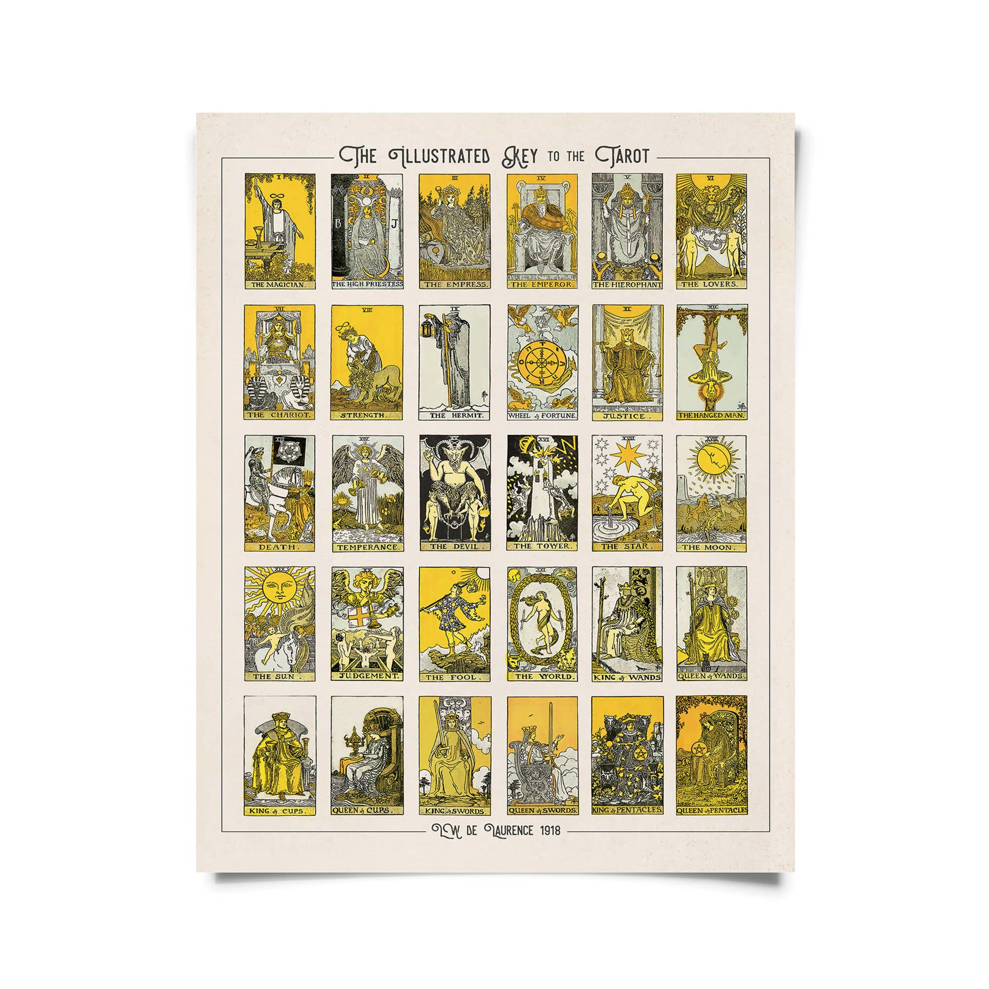 Curious Prints - Venta al por mayor Ilustración - Gráfica de tarot vintage con marco opcional