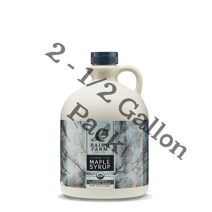 Pakket van twee halve gallon voor wholesale door Baird Farm Maple Syrup