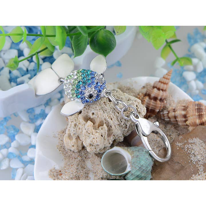 AK Brand – Porta-chaves - Mulher por atacado – Chaveiro Swarovski Crystal Fire Opal Angel Piranha Peixe14