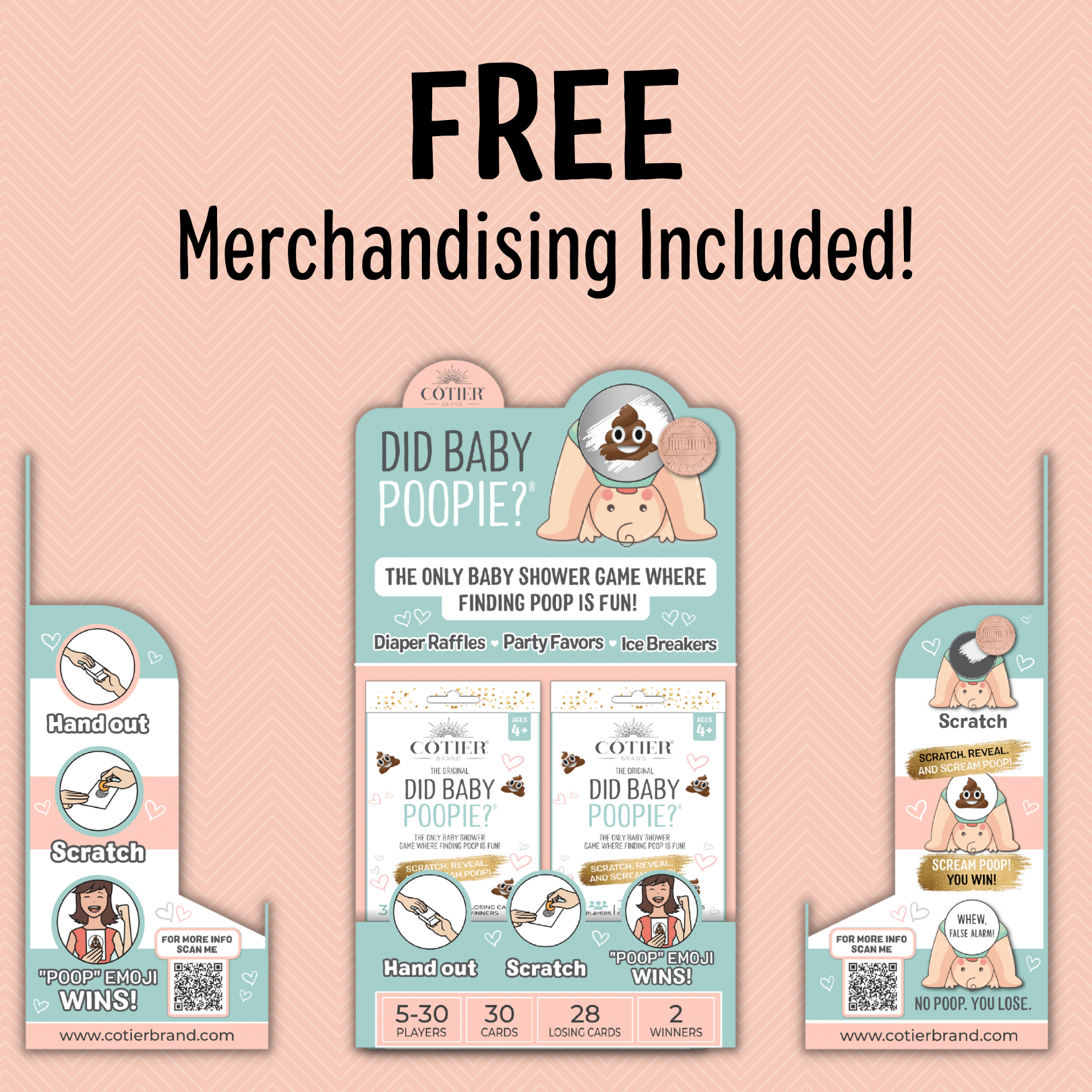CÔTIER BRAND – wholesale Card game – Did Baby Poopie? - Scratch Off Emoji Card Baby Shower Game6
