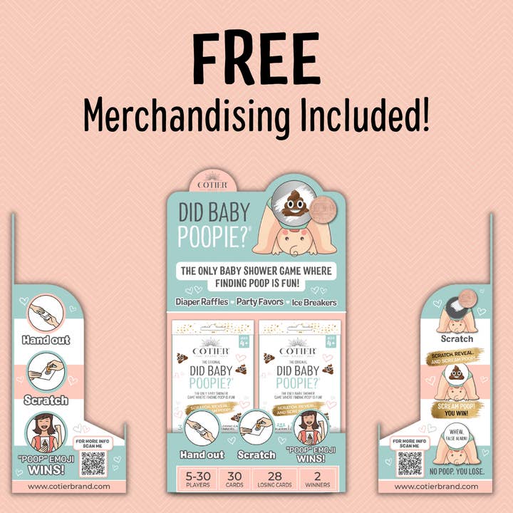 CÔTIER BRAND - Wholesale Card game - Did Baby Poopie? - Scratch Off Emoji Card Baby Shower Game6