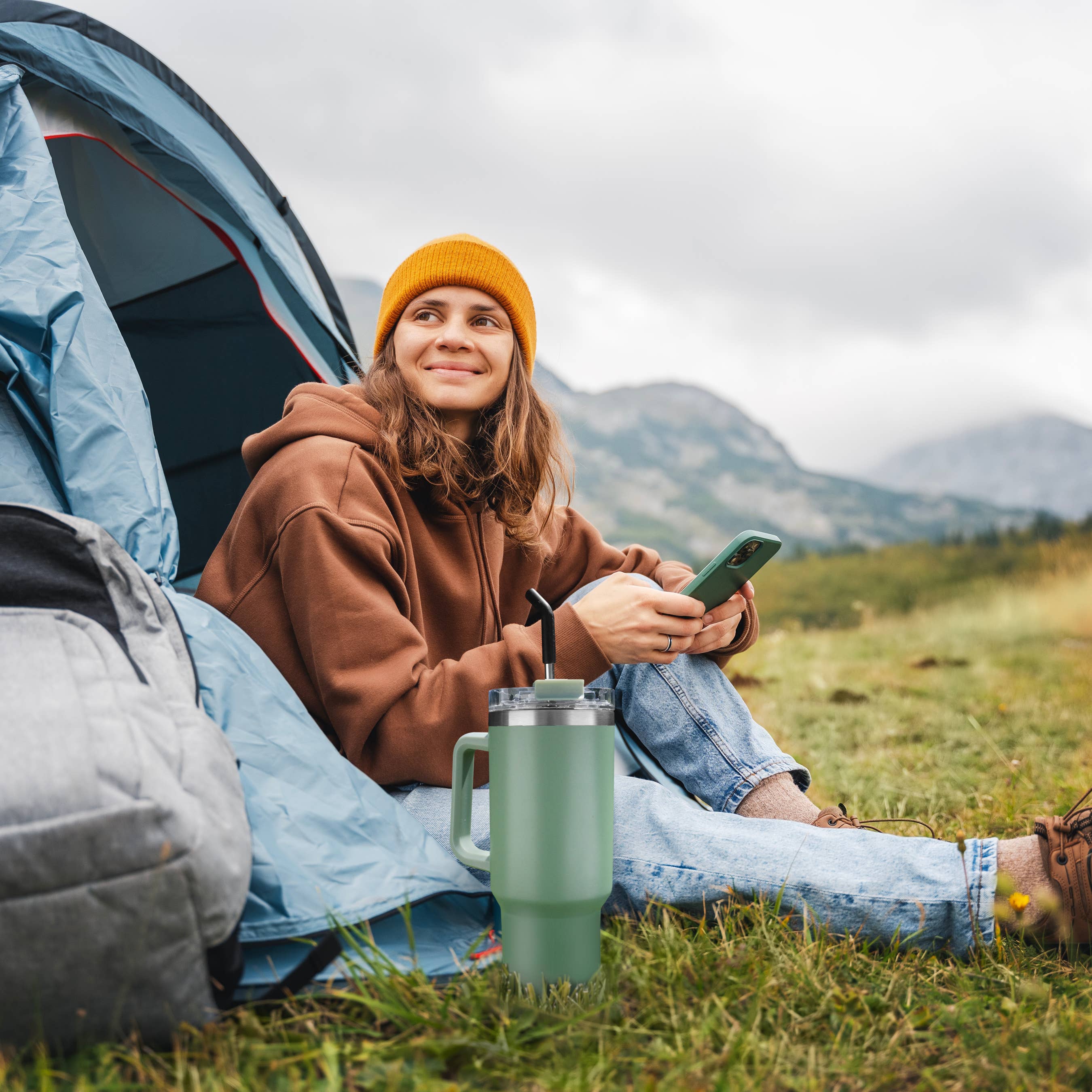 Oggi - Vente Gourde/bouteille isotherme - Mug thermique 40 fl oz / 1,2 lt avec paille15