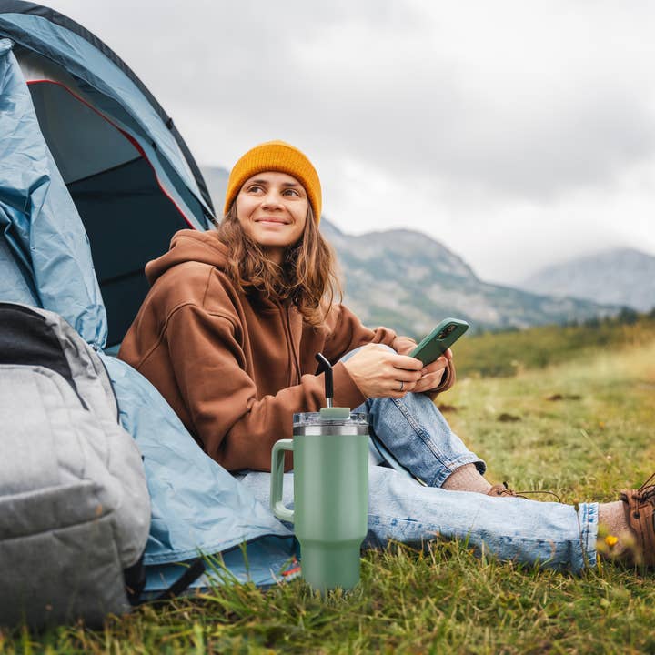 Oggi - Vente Gourde/bouteille isotherme - Mug thermique 40 fl oz / 1,2 lt avec paille15