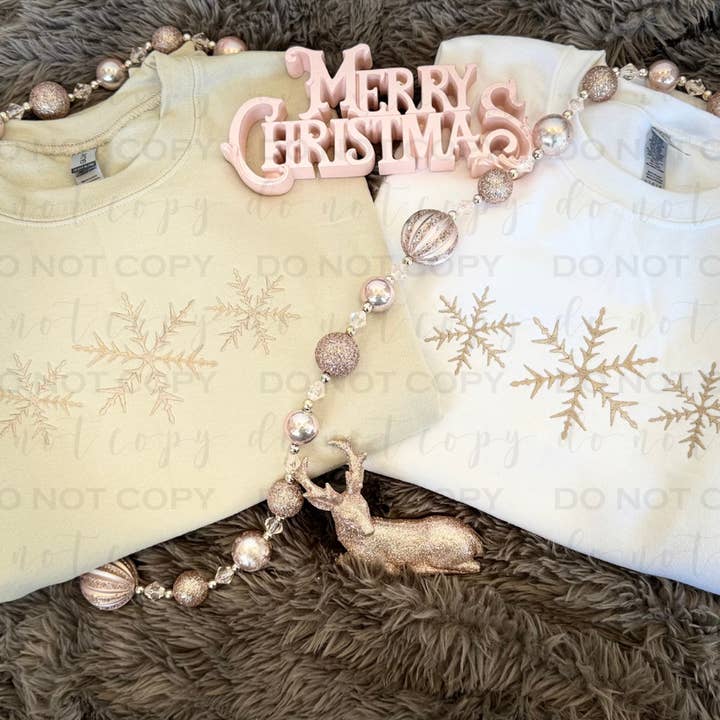 Embroidered Snowflakes Crew Sweatshirt for wholesale by 403 Designs