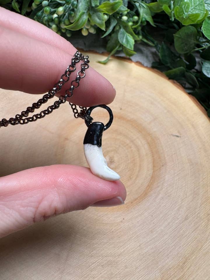 Collier de dents de chien pour la vente par Copper Ashes