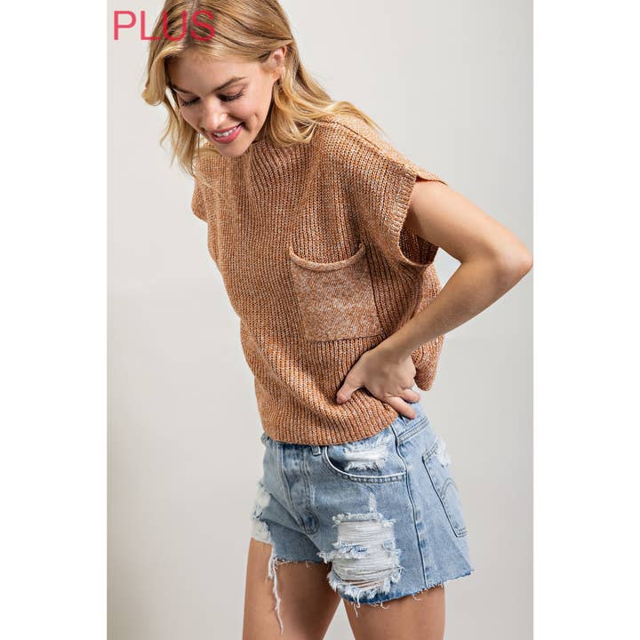 Sweet Generis - Wholesale Knit Sweater - Women's - PLUS DROP SHOULDER RIB-KNIT SWEATER TOP 26