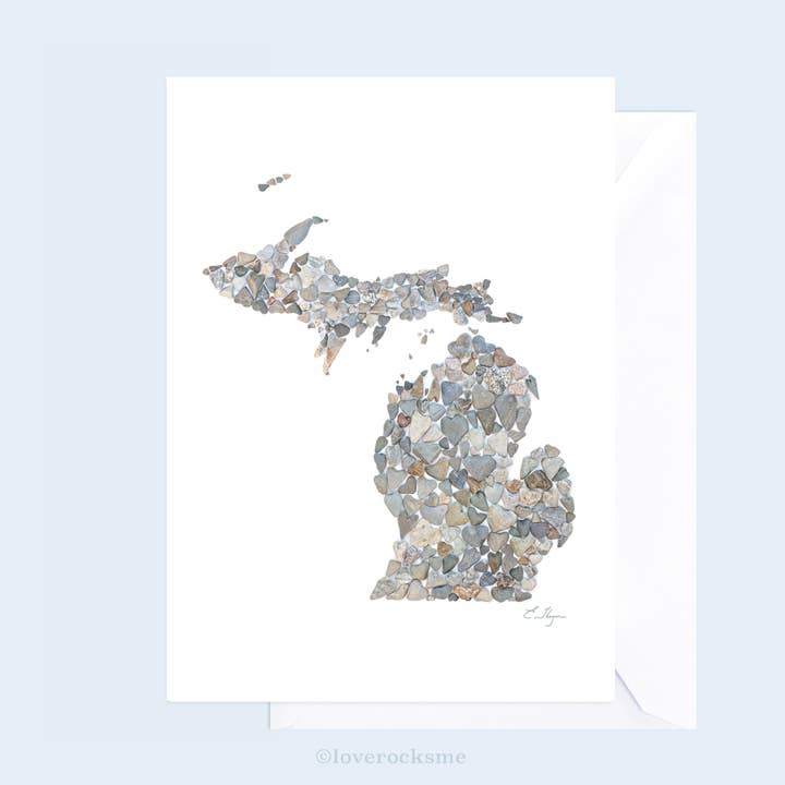 Destino | Michigan map card por atacado de Love Rocks Me®