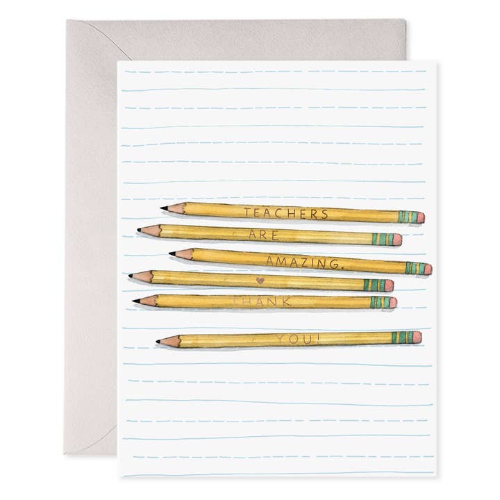 Teacher Pencils Greeting Card for wholesale by E. Frances Paper