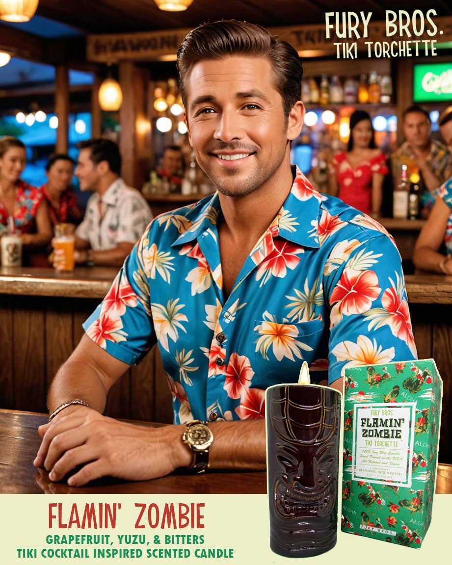 Fury Bros. - Wholesale Jar/Filled Candle - Flamin' Zombie - Fury Bros. Tiki Torchette6