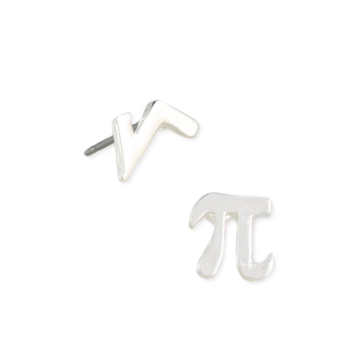 ZAD - Wholesale Stud/Post Earrings - Silver Math Signs Post Earring2
