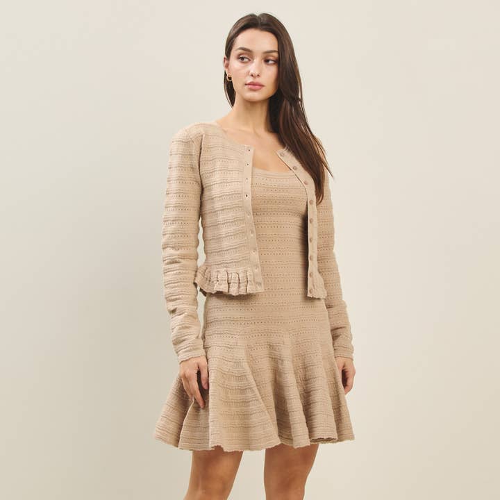 Strickjacke mit strukturierten Rüschen für den Großhandel von Able