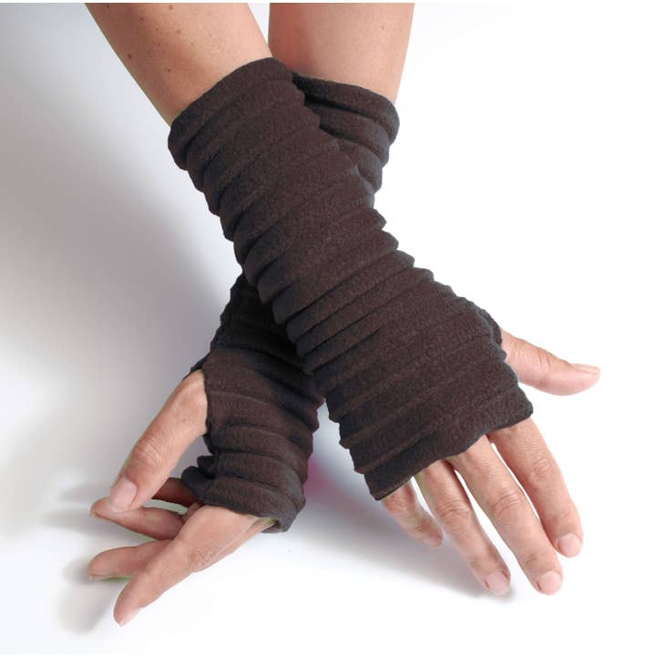 Wristees Fingerless Gloves - Chocolate Brown for wholesale by Anna Falcke