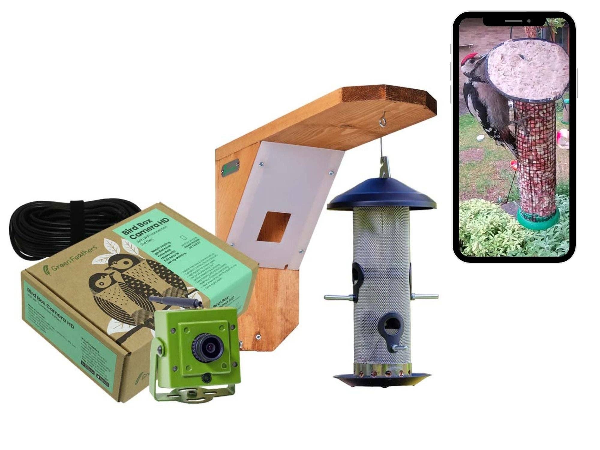 Green Feathers – wholesale Bird feeder – WiFi Bird Feeder HD Camera Pack10