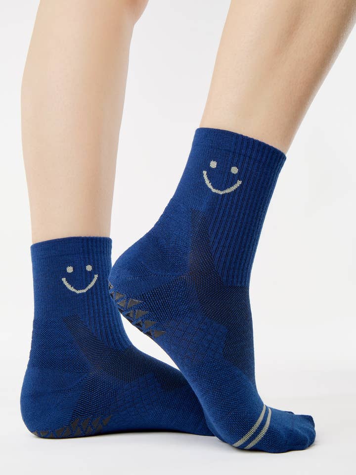 Women's Happy Ankle Runner Grip Sock for wholesale by Pointe Studio
