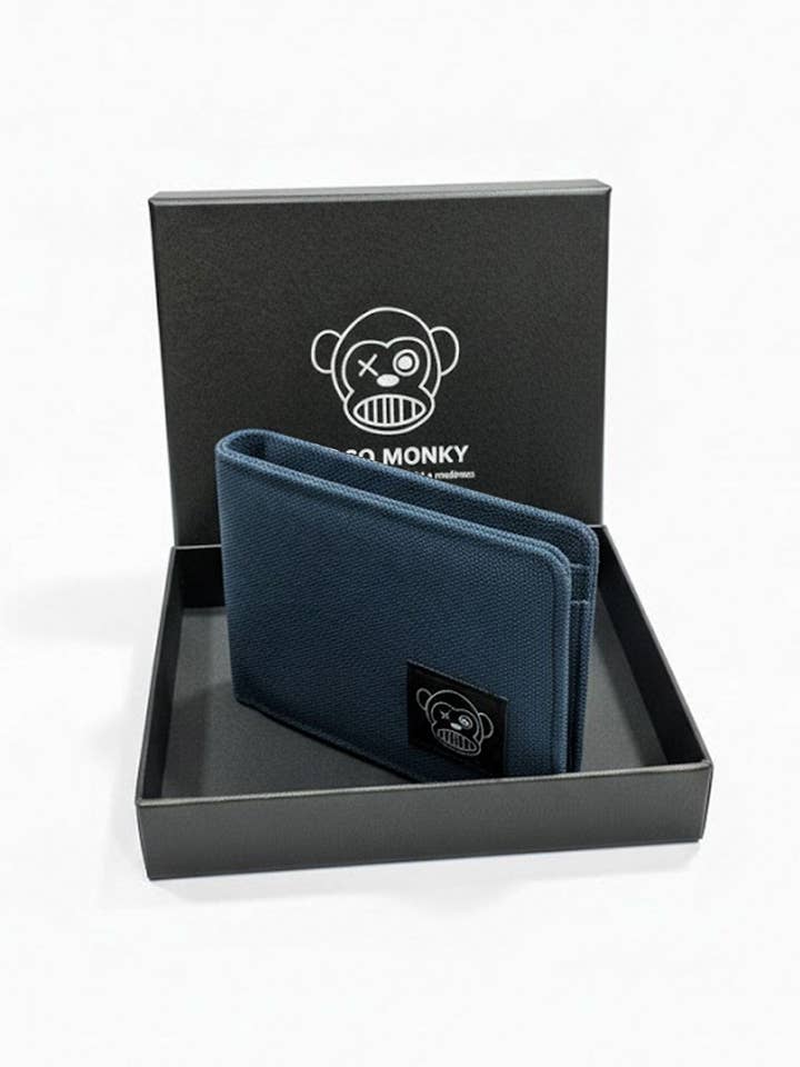 Geldbörse mit Münzfach von Loco Monky in Dunkelblau für den Großhandel von LOCO MONKY