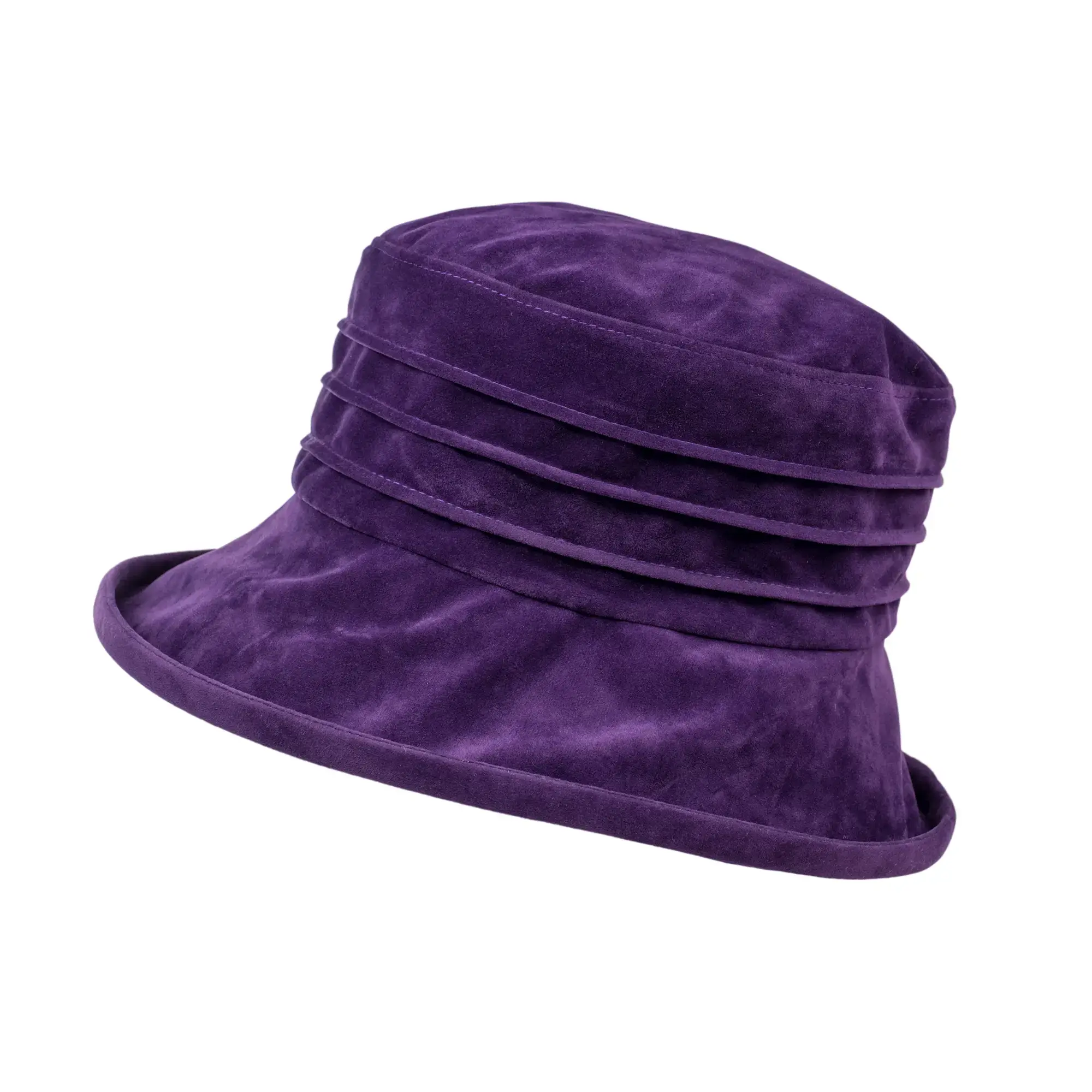 Proppa Toppa Hats - Wholesale Fedora - Women's - Water Resistant Ladies Velour Pin tuck Packable Hat11