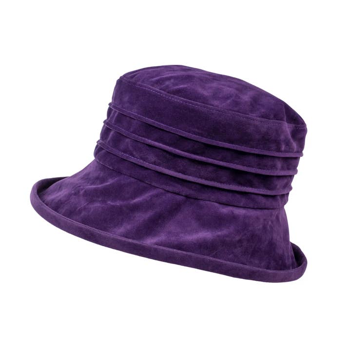 Proppa Toppa Hats - Wholesale Fedora - Women's - Water Resistant Ladies Velour Pin tuck Packable Hat11