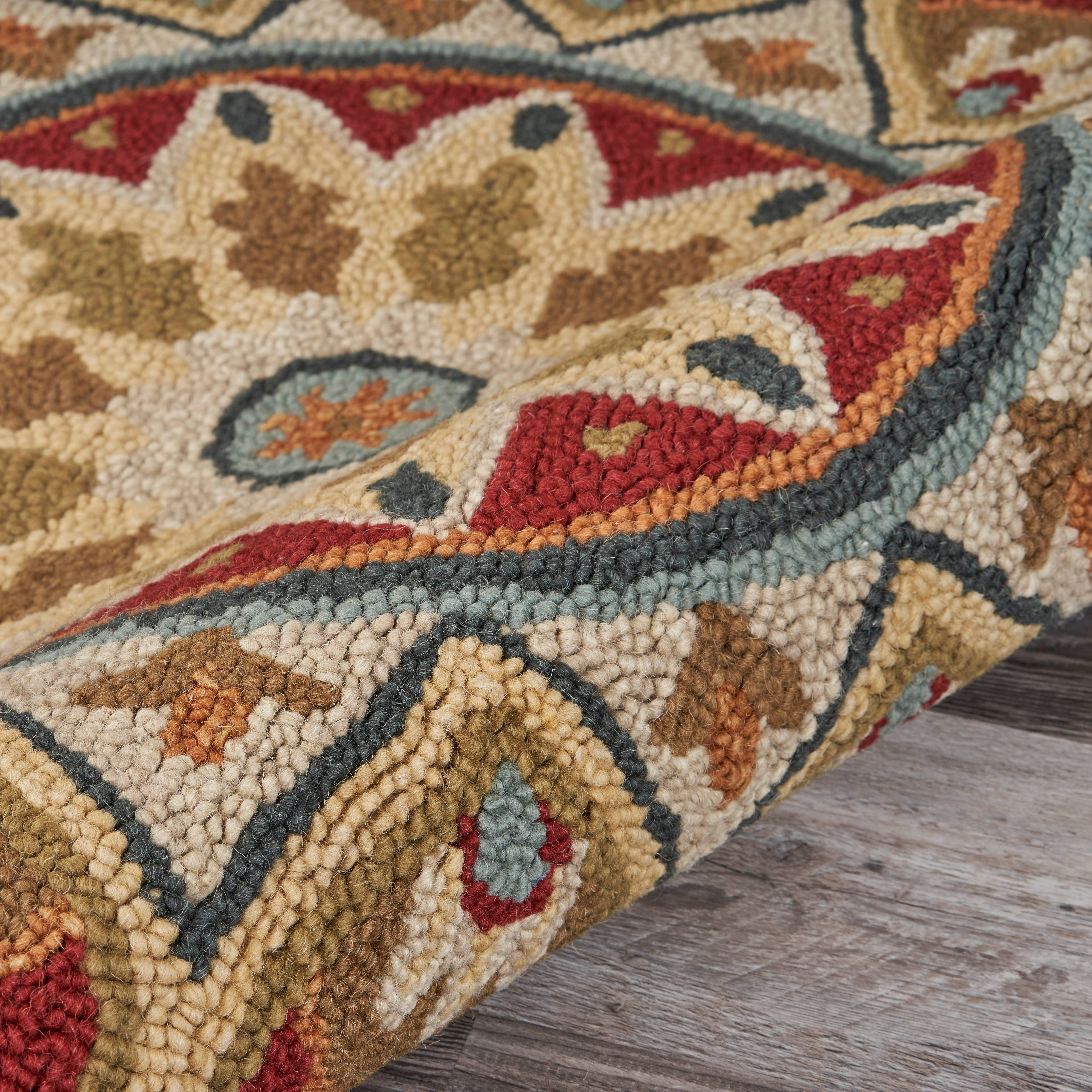 LR Home - Wholesale Area Rug - Raelyn Vintage Floral Hand-Tufted Wool Round Indoor Area Rug17