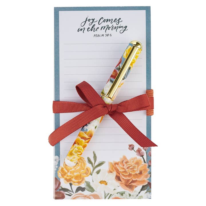 Magnetic Shopping List w/pen Joy Comes in the Morn Ps 30:5 for wholesale by Christian Art Gifts