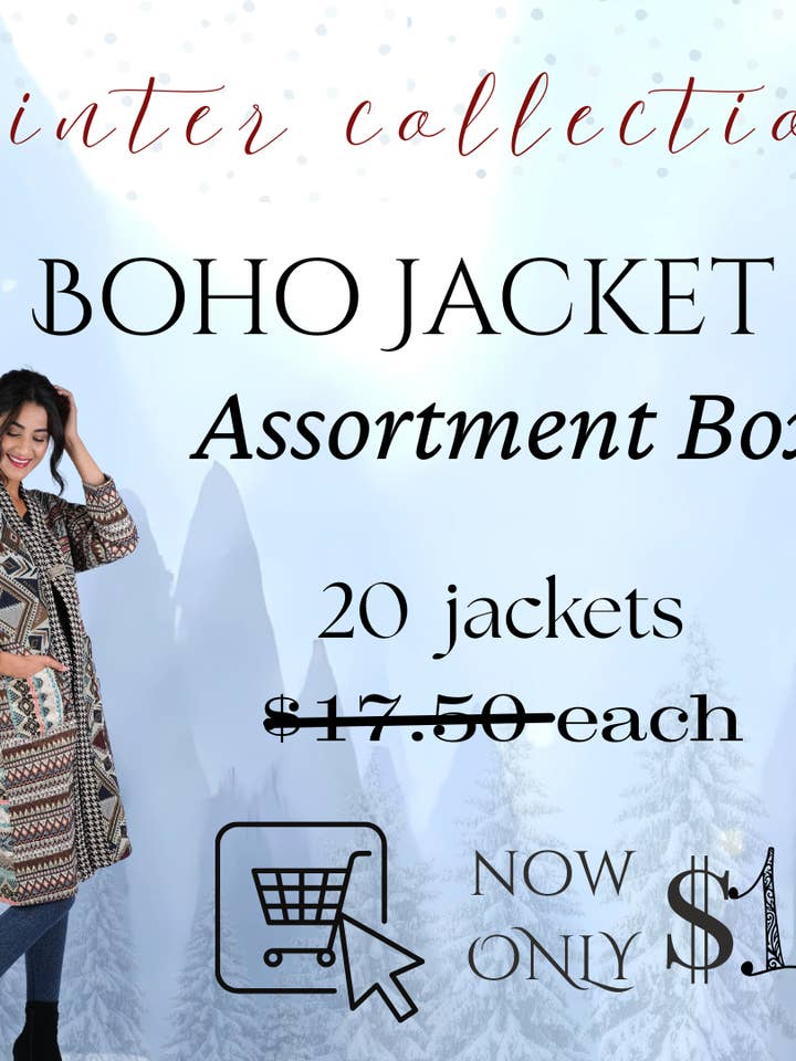 Boho Jacket Assortment Box for wholesale by Sacred Threads