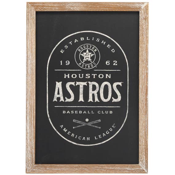 Houston Astros Baseball Club Framed Wood Wall Decor for wholesale by Open Road Brands, LLC
