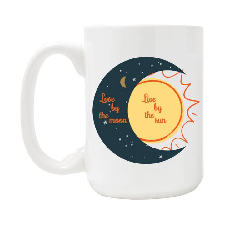 Coffee Mug 15oz- Live by the sun, love by the moon for wholesale by Dusty & Delilah Designs