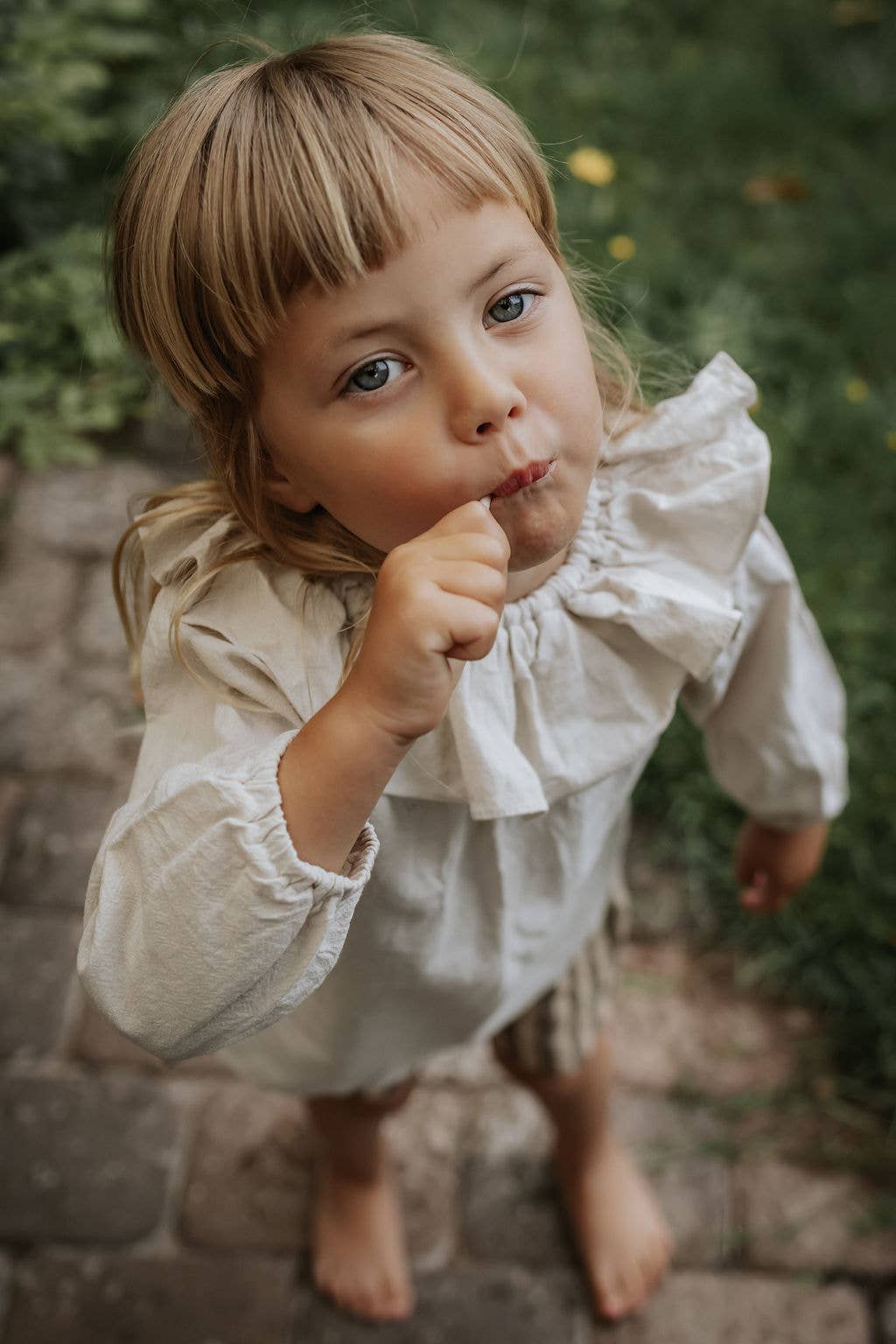 Annie & Charles – wholesale T-shirt – Kids – Annie & Charles® LISA linen blouse with collar8