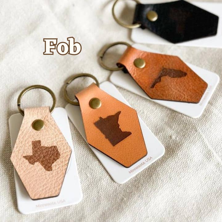 Crown Leatherworks - Wholesale Keychain - Unisex - Ultimate Leather State Keychains3