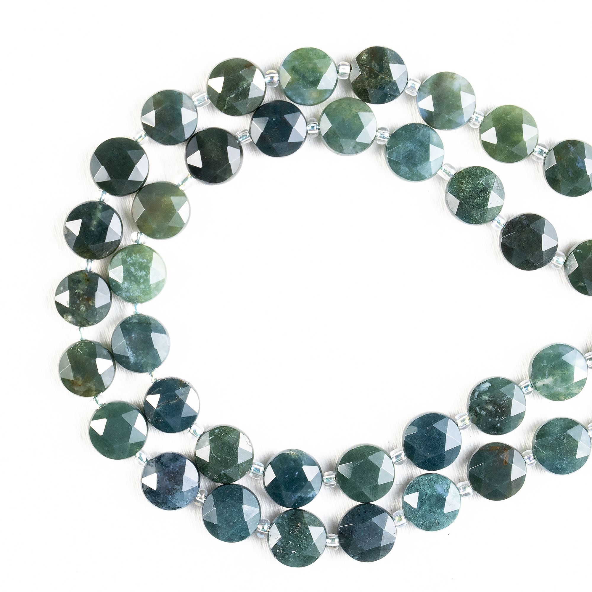 Soothing Crystals Beads - Wholesale Beads - Heishi Disc Beads | Moss Agate | Flat Crystal Beads3