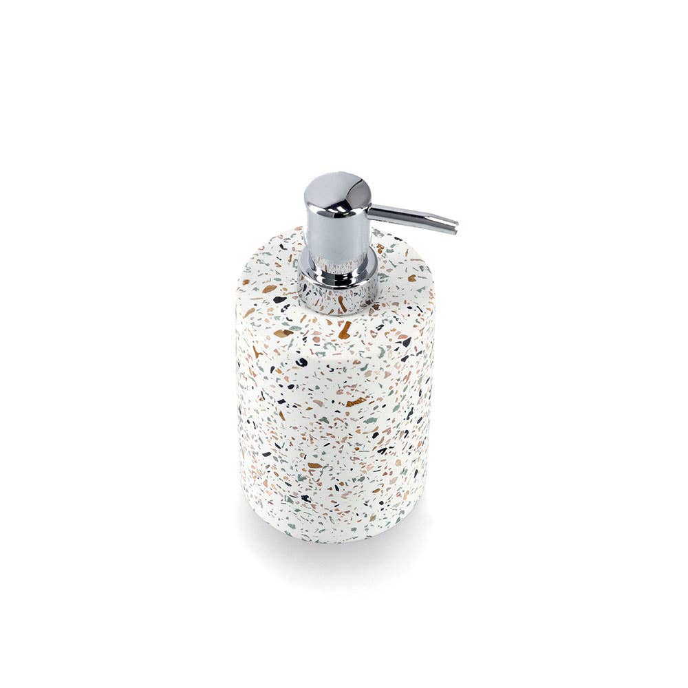 white Soap dispenser "Terrazzo", cement for wholesale on Faire2
