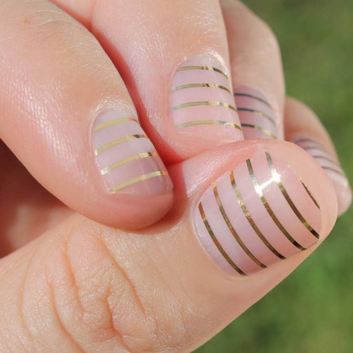 Gold Stripes Nail Wraps for wholesale by So Gloss