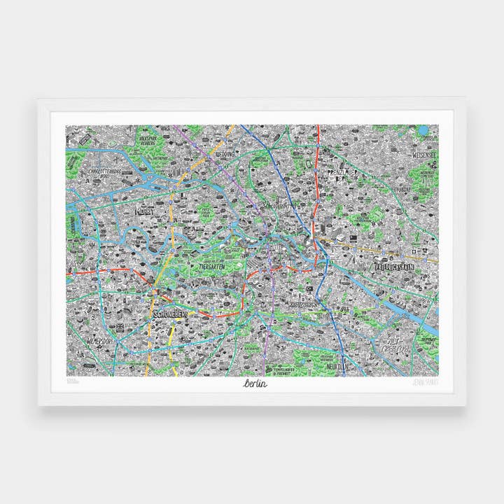 Hand Drawn Map of Berlin Art Print for wholesale by Evermade