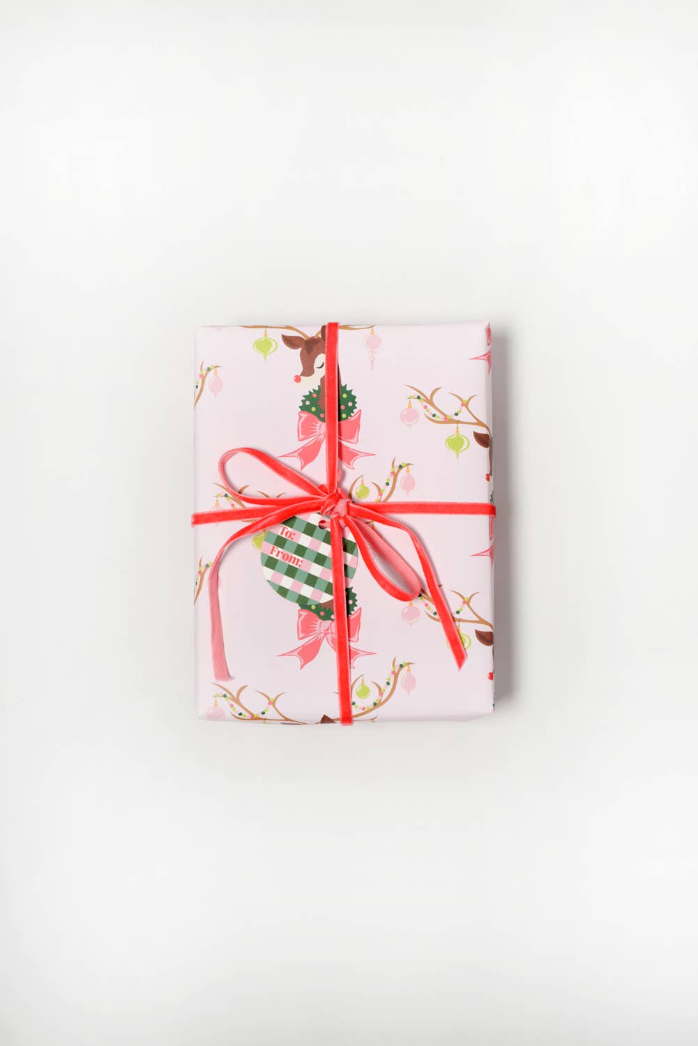Witt and Style - Wholesale Flat Wrap - Christmas Rudolph Reindeer Holiday Wrapping Paper Sheet