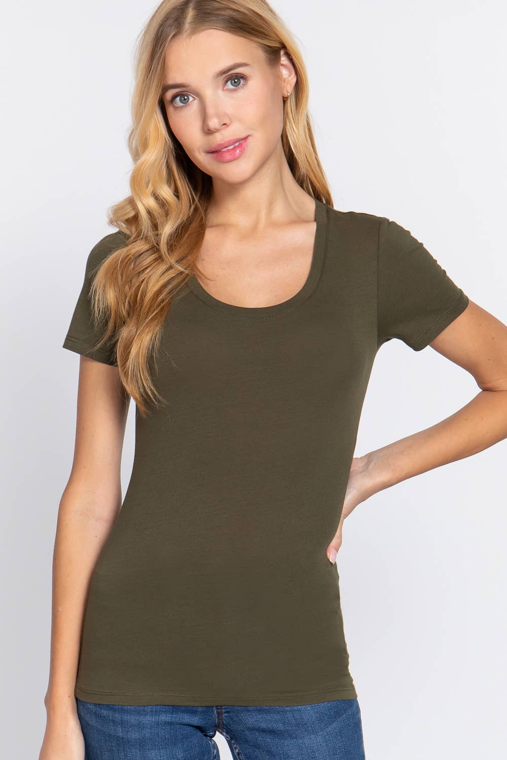 Active Basic | Active USA – Engroshandel T-shirt – til kvinder – Kortærmet top i bomuldstrikot med rund hals49