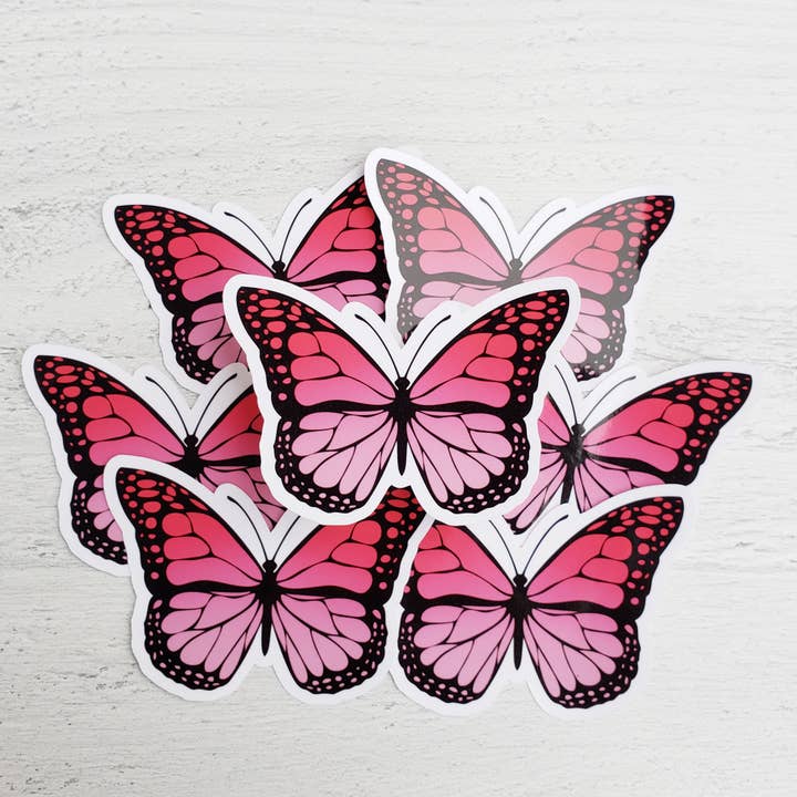 Adesivo farfalla rosa. per la vendita all'ingrosso da parte di The Purple Chickadee