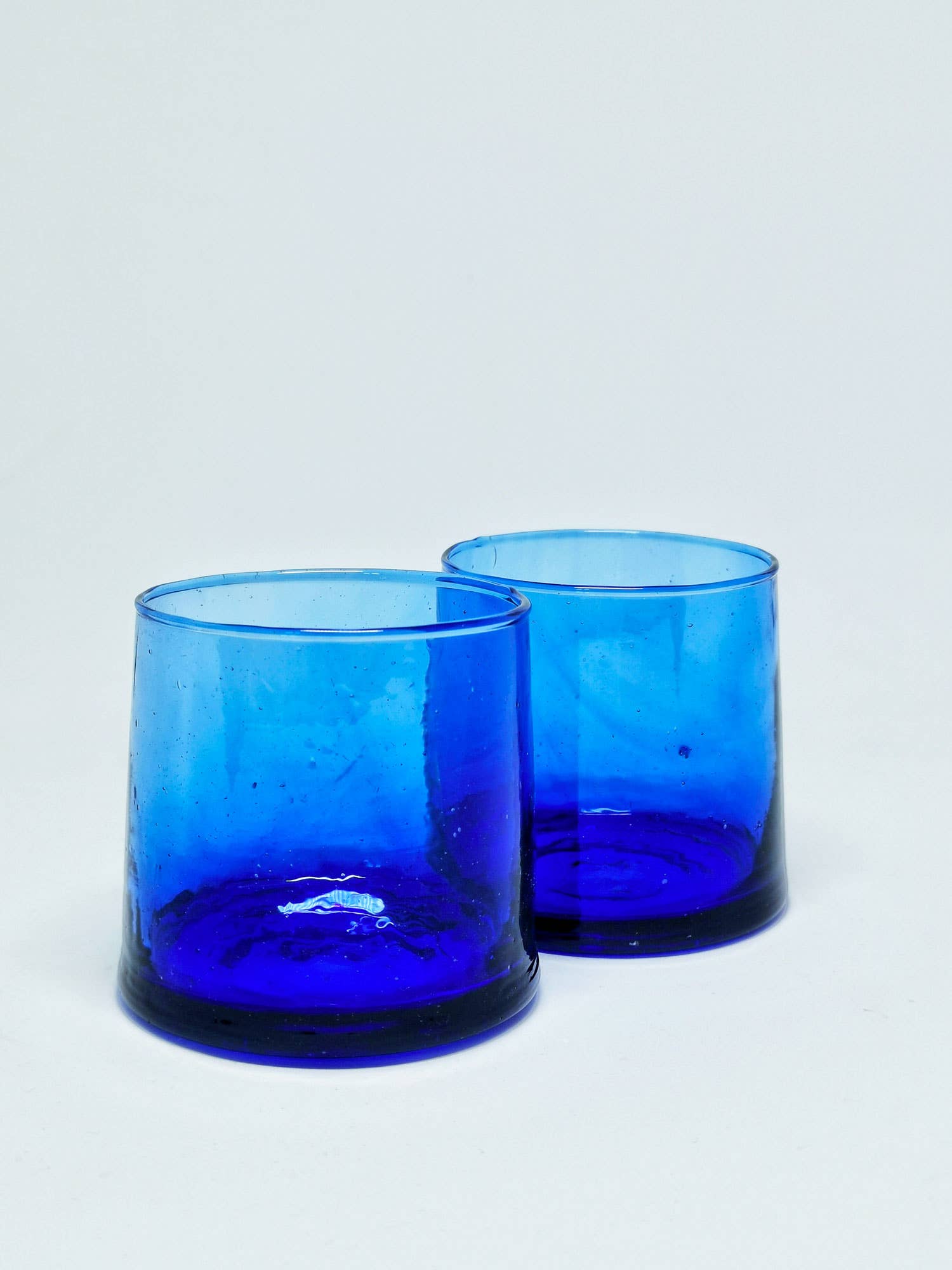 Nayda Diaries - Wholesale Drinking Glass/Cup - Blue conical Beldi glass 7cm
