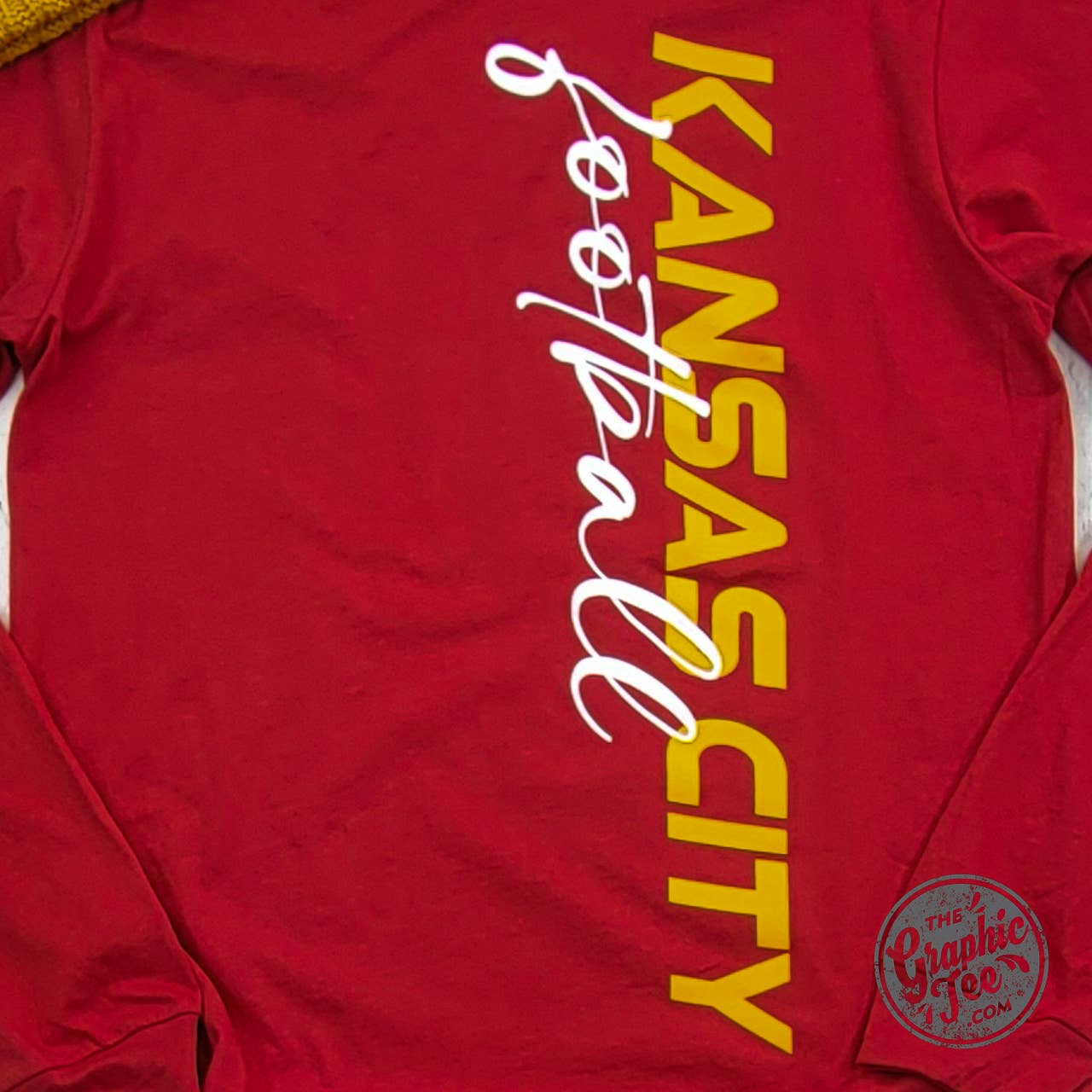 Canvas Red *WHOLESALE* Kansas City Football Side Print Long Sleeve Tee for wholesale on Faire2