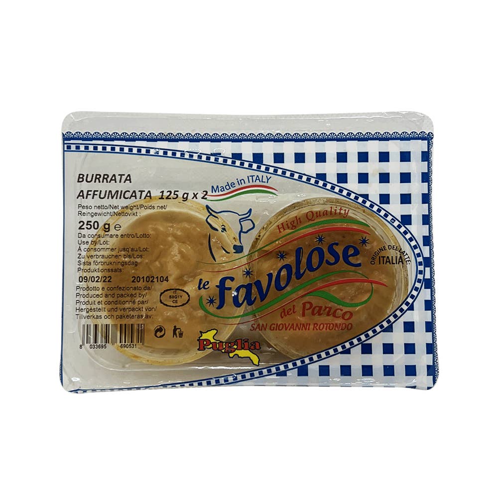 OLIO DI SERRA - Wholesale Cheese - Smoked Apulian Burrata (2x125g)