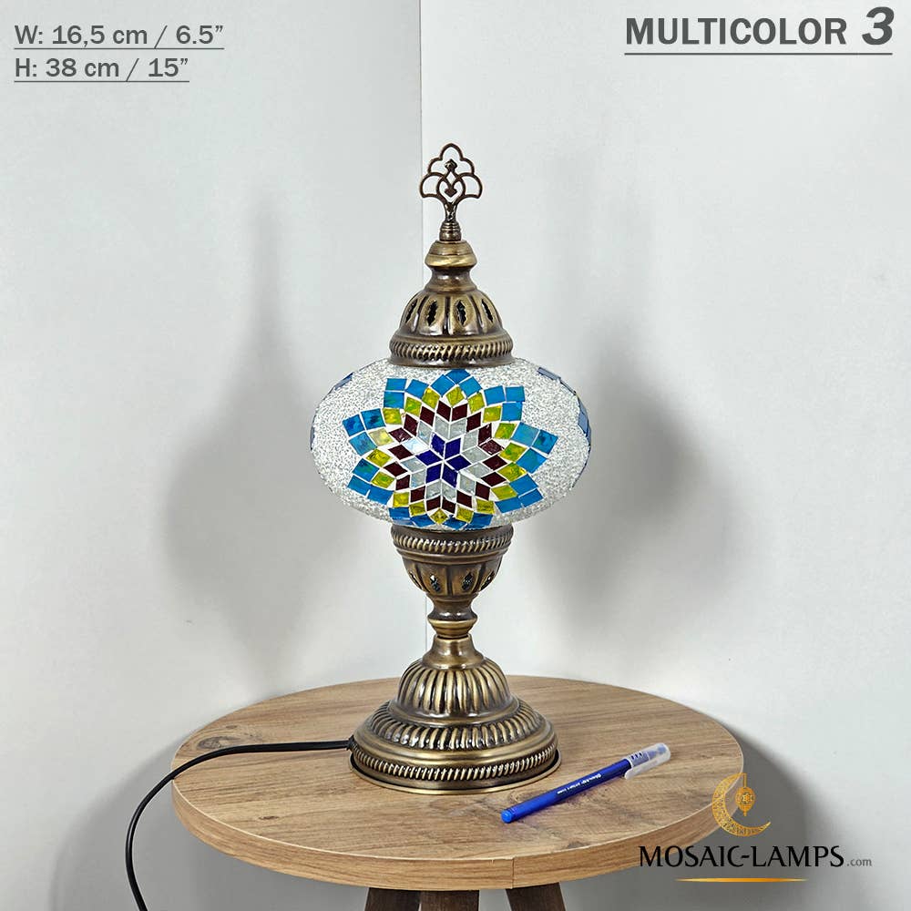 Mosaic Lamps - Vendita all'ingrosso Lampada da scrivania/d'accento - Lampada da tavolo grande a globo con mosaico turco, Marrakec, oltre 10 colori37