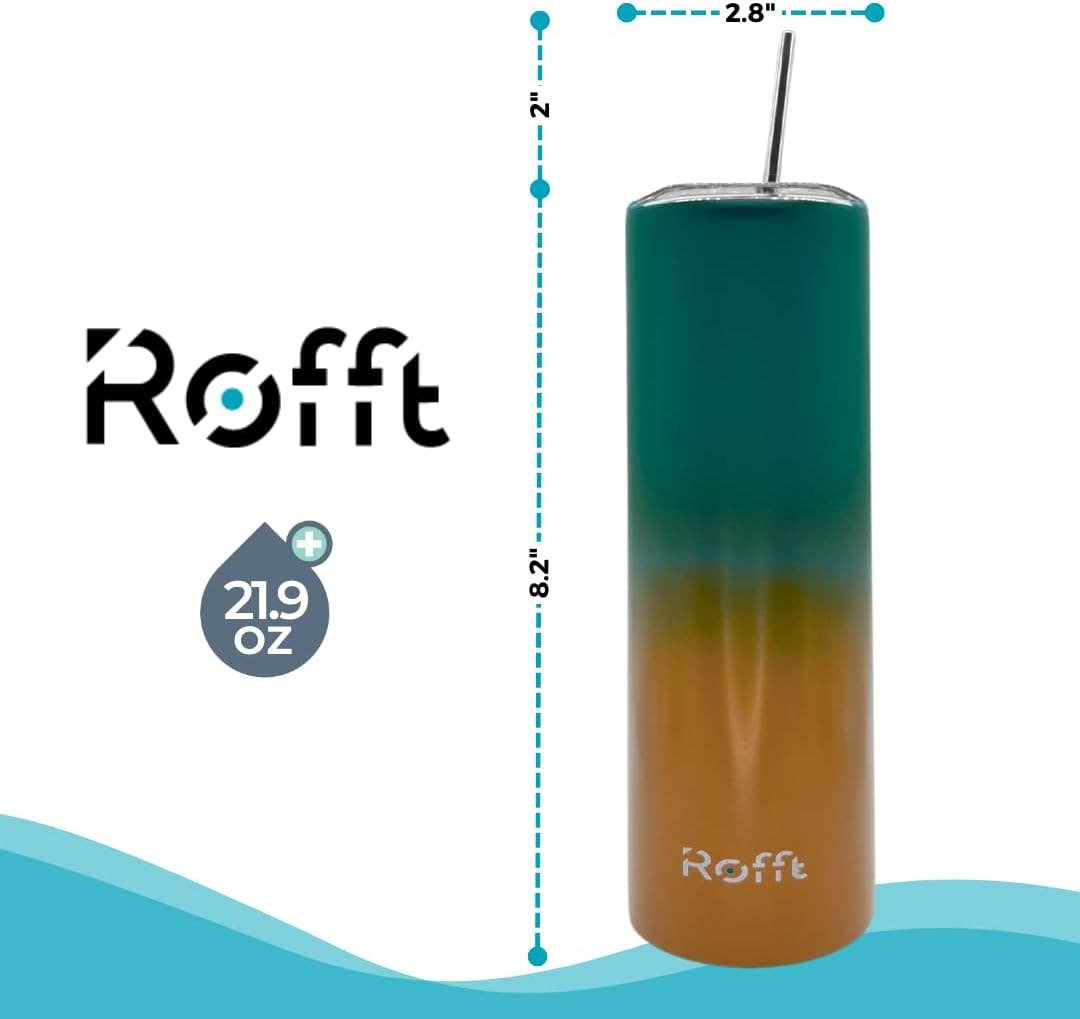 ROFFT USA LLC - Wholesale Insulated Mug/Tumbler - Insulated Stainless Steel Tumbler with Lid and Straw, 22oz, Double Wall, Gradient Colors5