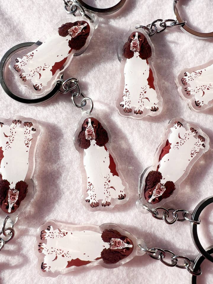 English Springer Spaniel Keychain for wholesale by Our Cheery Corner