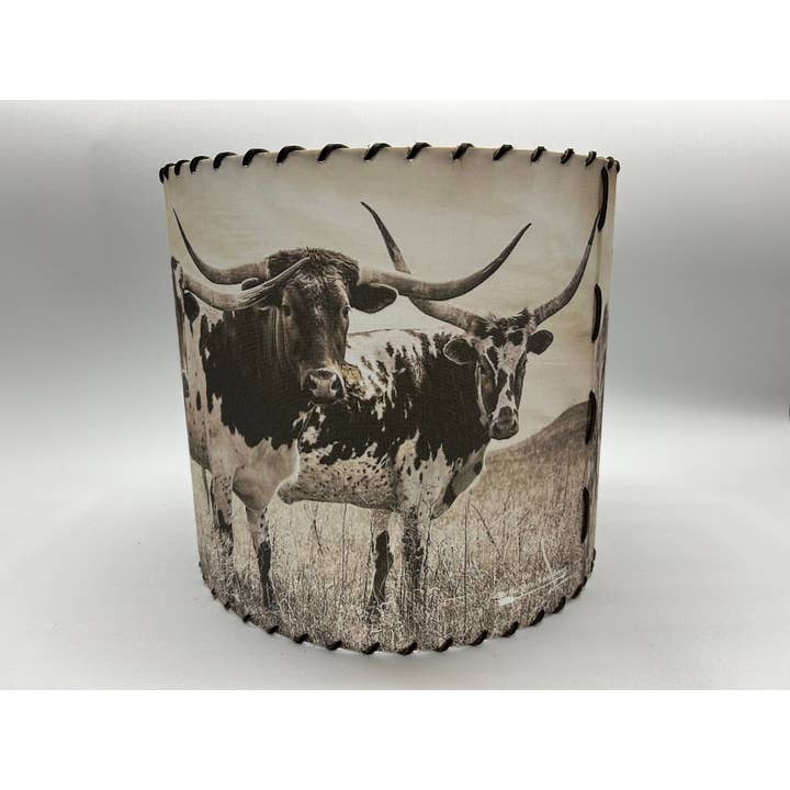 Red Dirt Ranch Clothing Company - Wholesale Lamp Shade - Lampshade Longhorn Trio 14-inch Large Tall1