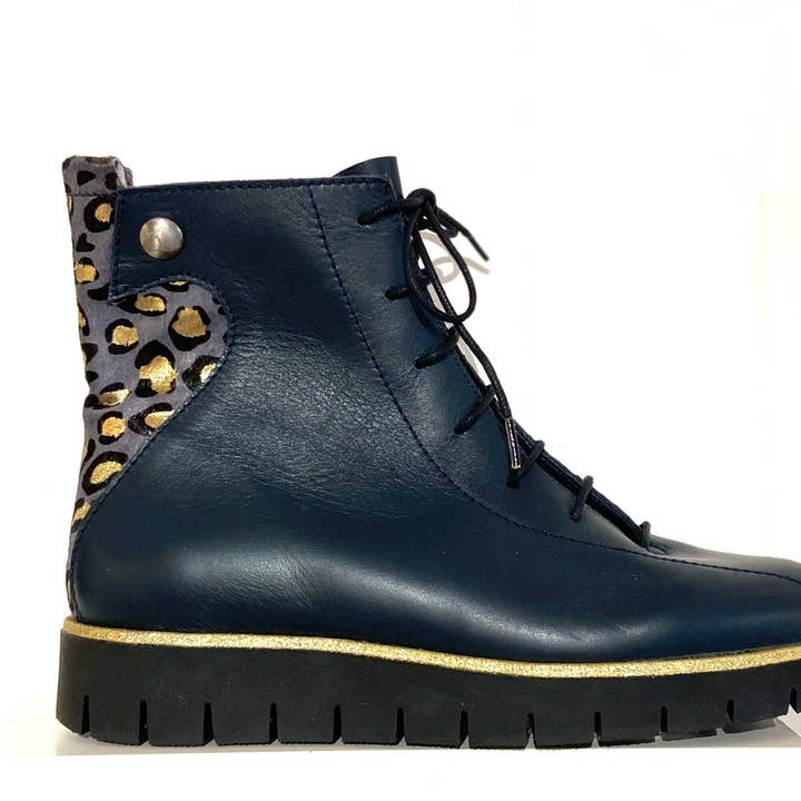 Bang - Stiefelette mit Schnürung in Marineblauer für den Großhandel von Chanii B