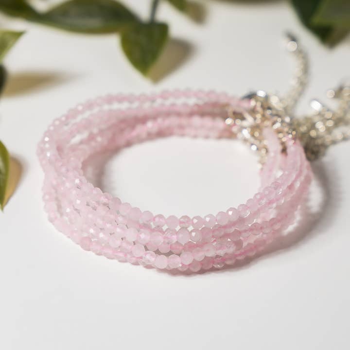 Crystal Anklet | Rose quartz | Energy Healing Accessory for wholesale by Soothing Crystals