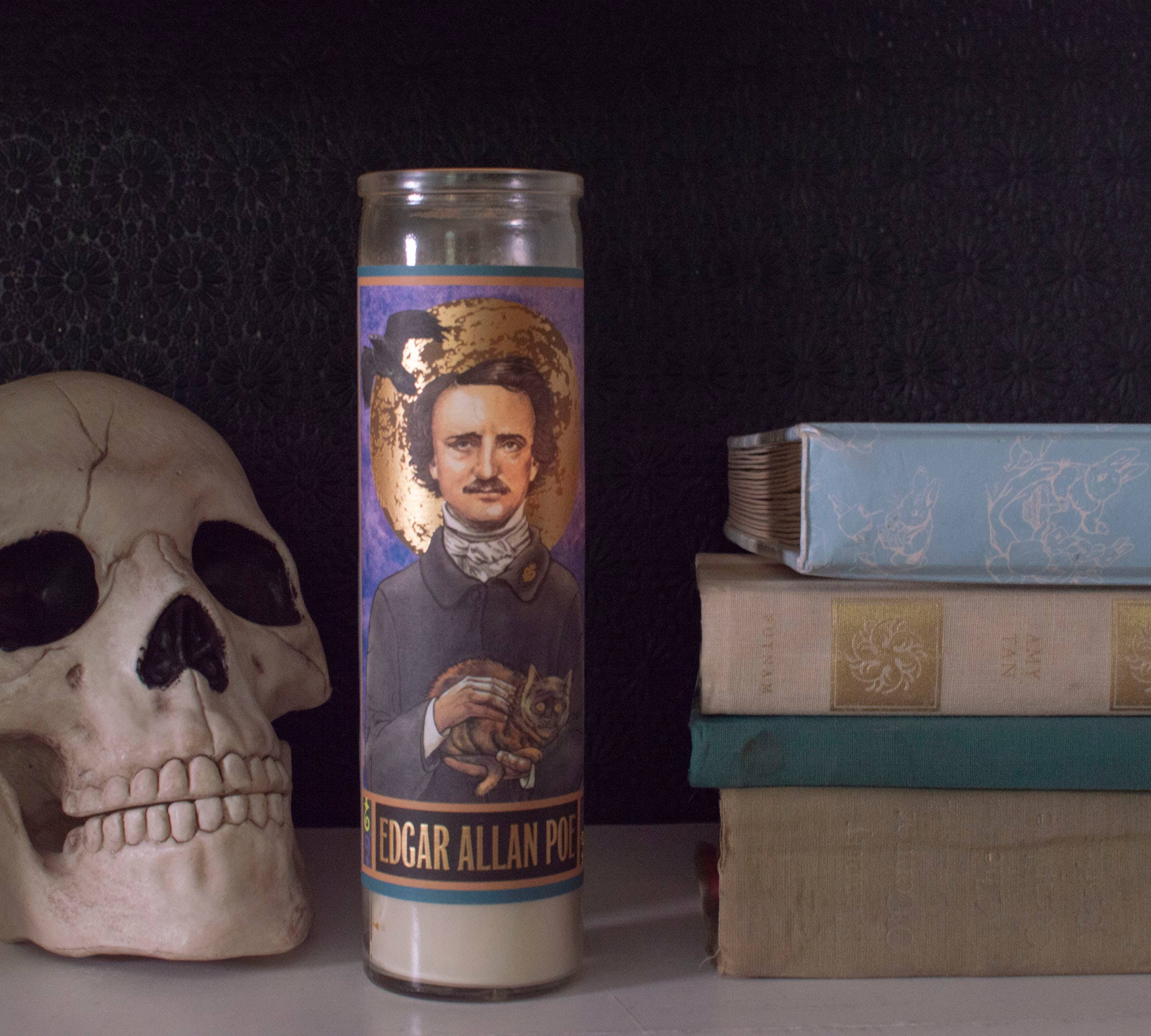 Unemployed Philosophers Guild - Wholesale Jar/Filled Candle - Edgar Allan Poe Secular Saint Candle4