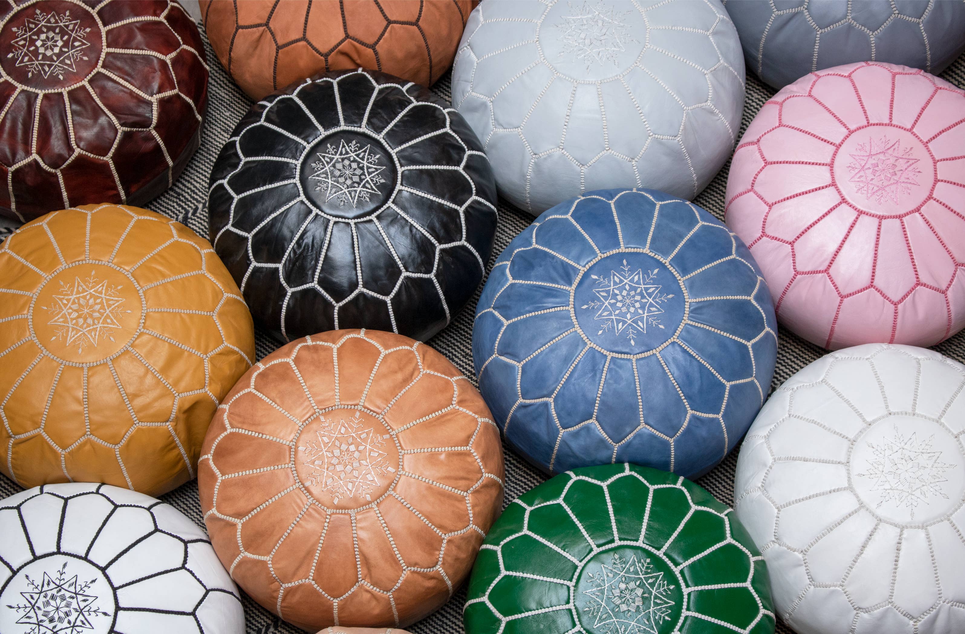 Melecraft - Wholesale Pouf - Leather pouf ottoman, Seat cushion, Floor cushion, footstool2